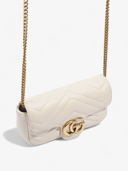 Gucci GG Marmont Super Mini Light Grey Matelasse Leather