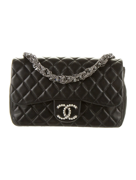 CHANEL CC WESTMINSTER PEARL FLAP LAMBSKIN BAG