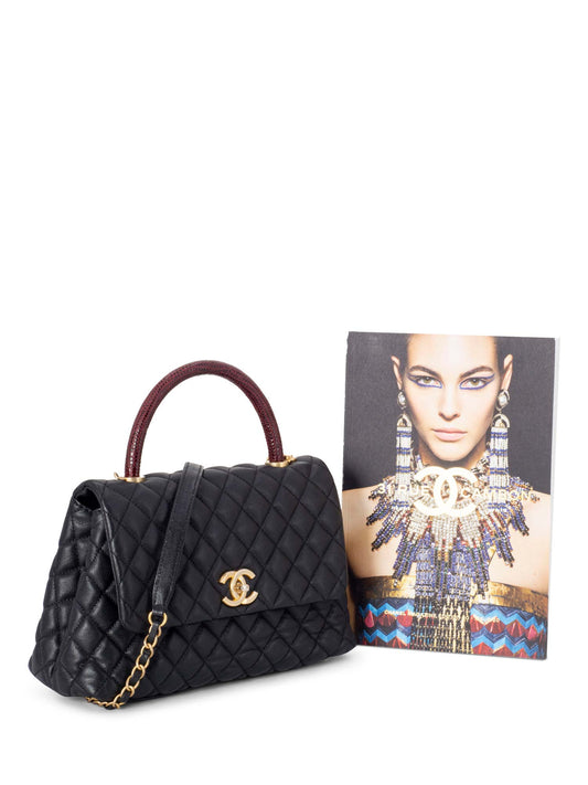 Chanel Caviar Coco Top Handle Medium Flap Bag