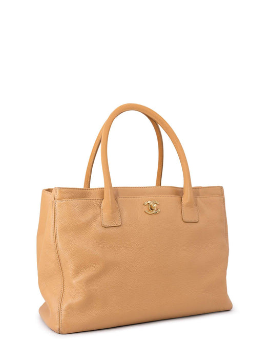 Chanel Caviar Leather Cerf Shopper Bag Beige
