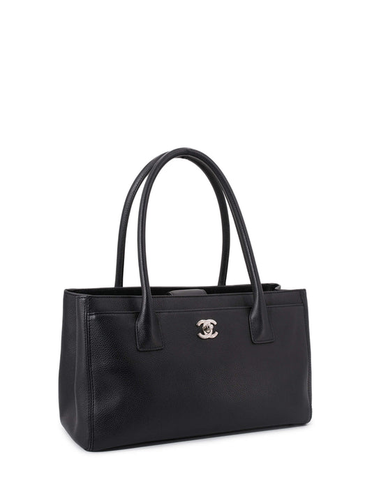 Chanel Caviar Leather Small Cerf Shopper Bag Black