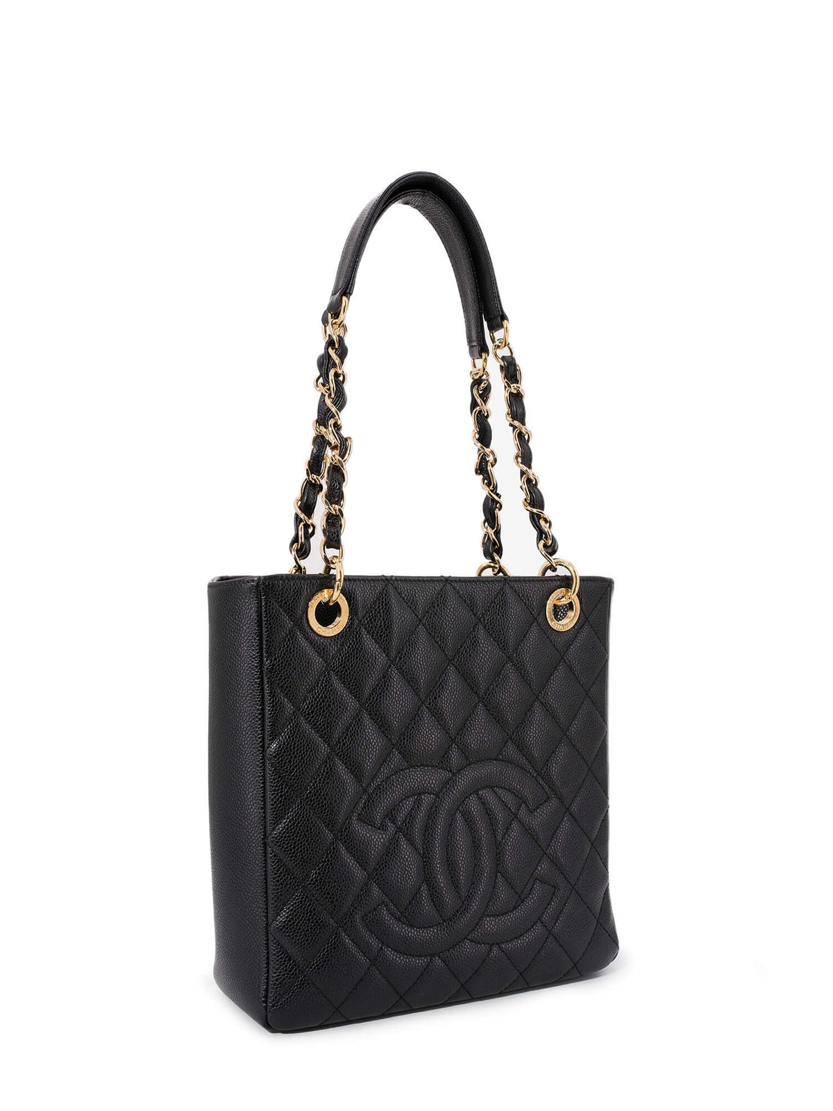 Chanel Caviar Quilted CC Logo PST Bag Black
