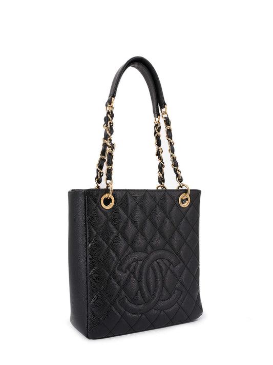 Chanel Caviar Quilted CC Logo PST Bag Black