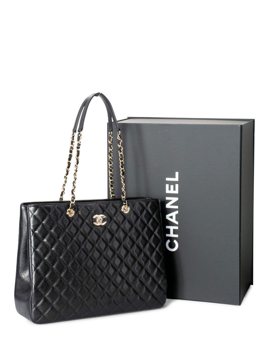 Chanel Caviar Quilted Large Shopping Tote Black