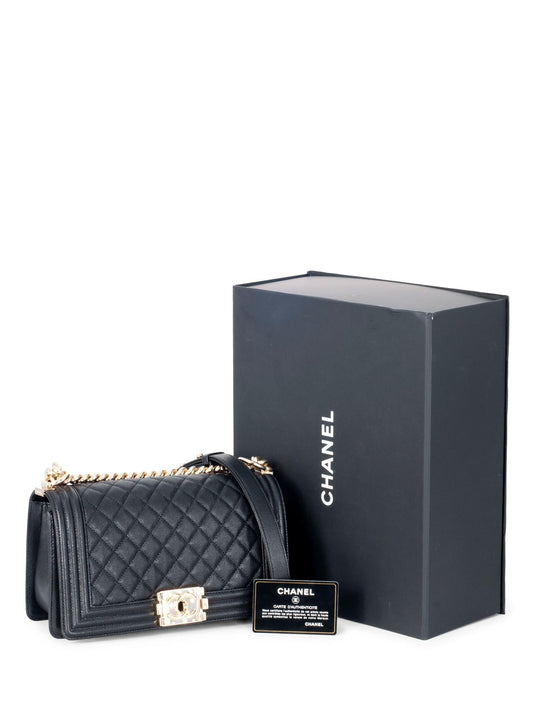 Chanel Caviar Quilted Medium Boy Flap Bag Black