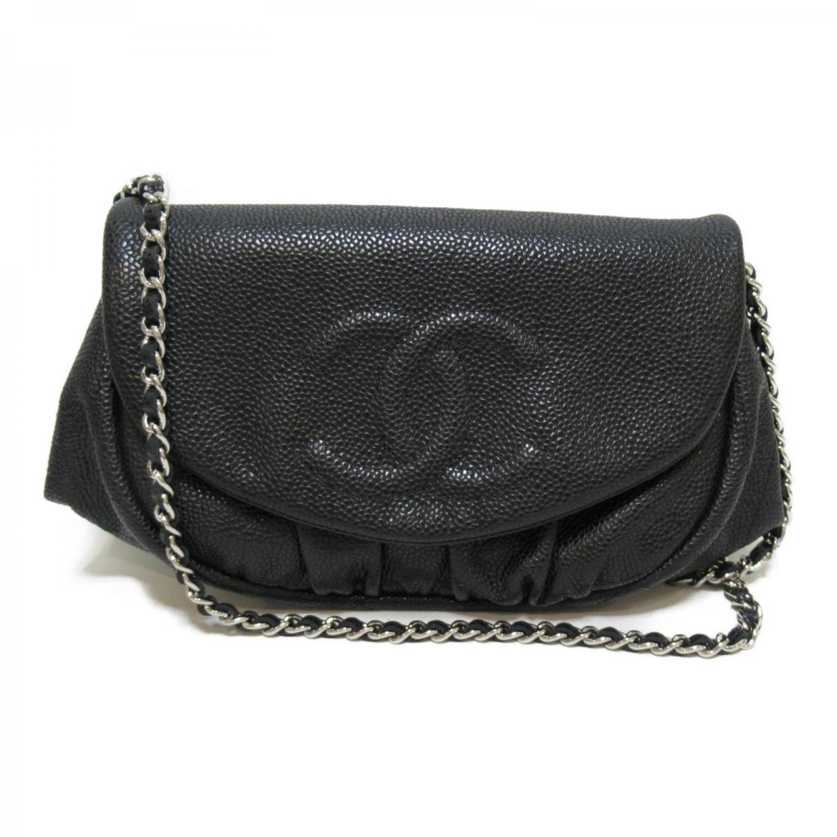 Chanel CAVIAR LEATHER HALF MOON WALLET ON A CHAIN