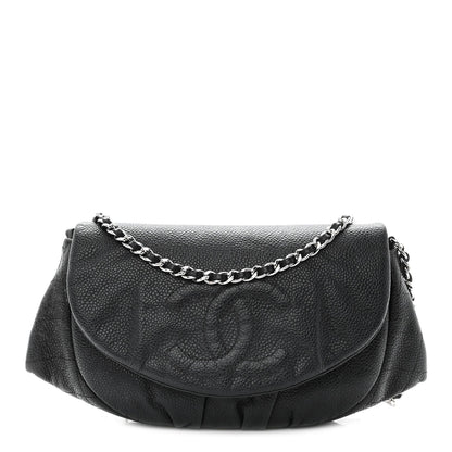 Chanel CAVIAR LEATHER HALF MOON WALLET ON A CHAIN