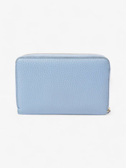 Gucci Zip Around Wallet Light Blue / Light Gold Leather Medium