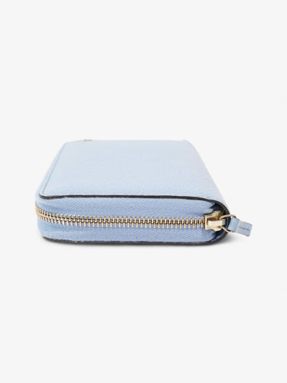 Gucci Zip Around Wallet Light Blue / Light Gold Leather Medium