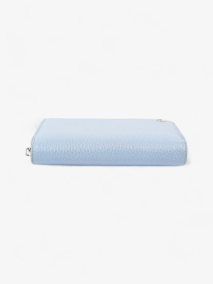 Gucci Zip Around Wallet Light Blue / Light Gold Leather Medium