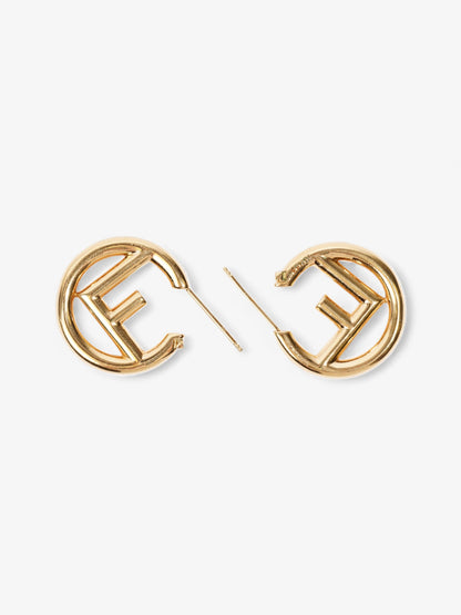 Fendi F is for Fendi Earrings Gold Base Metal