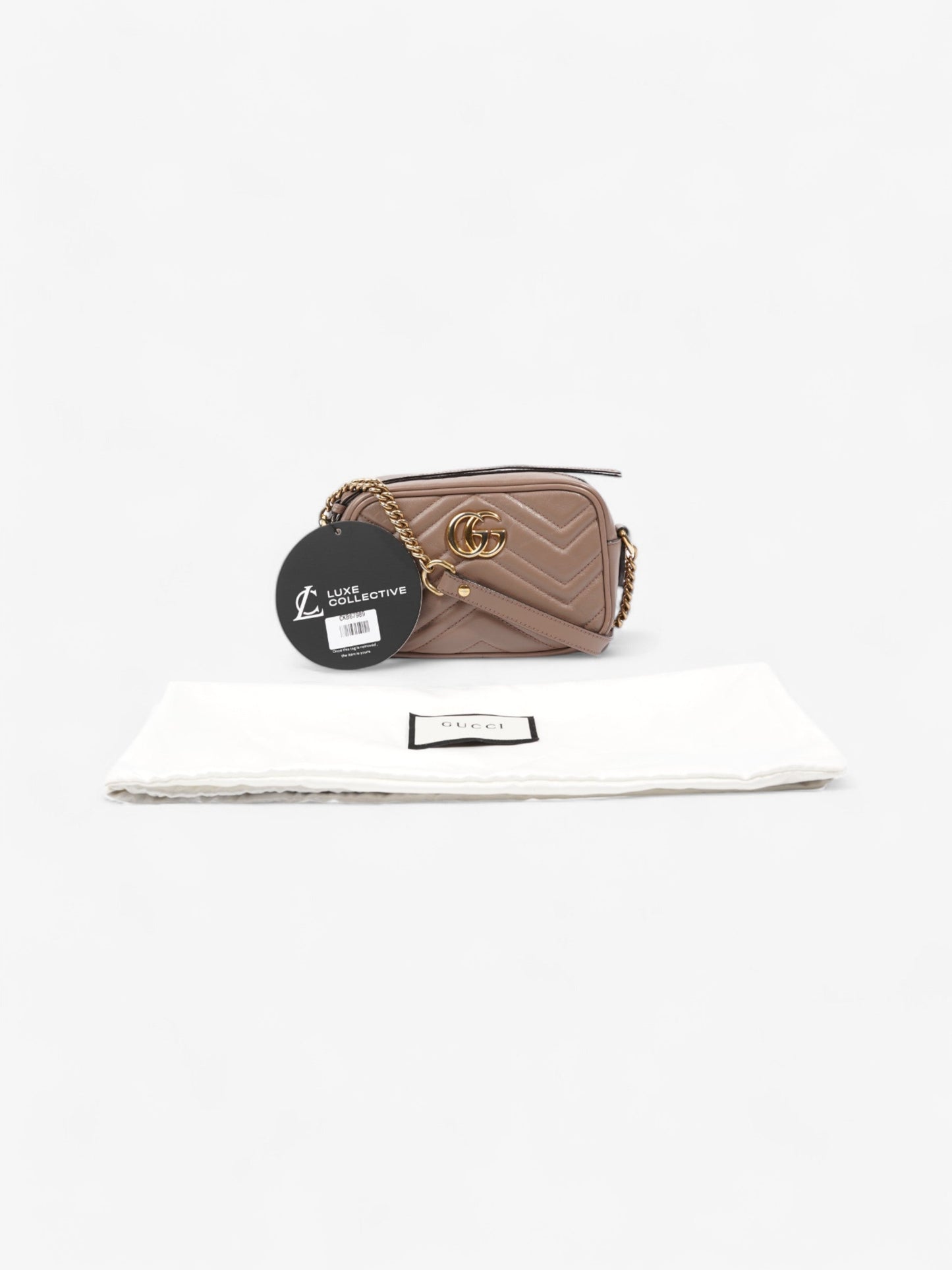 Gucci GG Marmont Dusty Pink Matelasse Leather Mini
