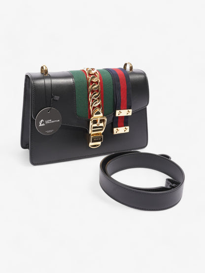 Gucci Sylvie Black / Green / Red Calfskin Leather Small