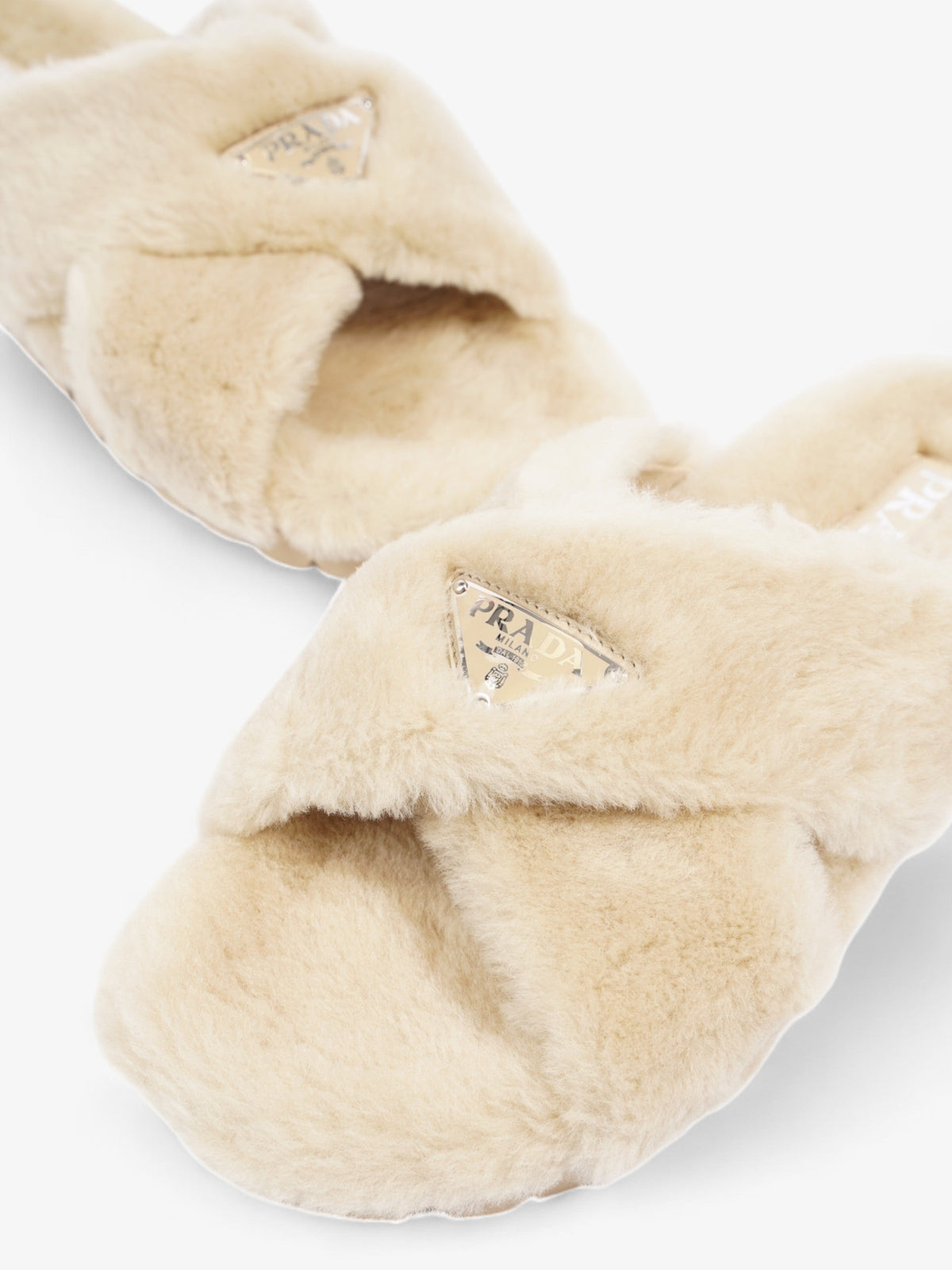 Prada Shearling Sandals Beige Shearling EU 40 UK 7