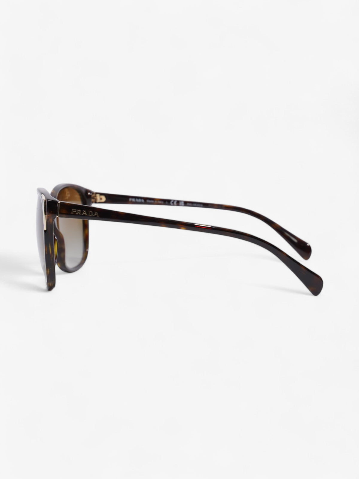 Prada Square Framed Sunglasses Tortoise  / Light Gold Acetate 140mm