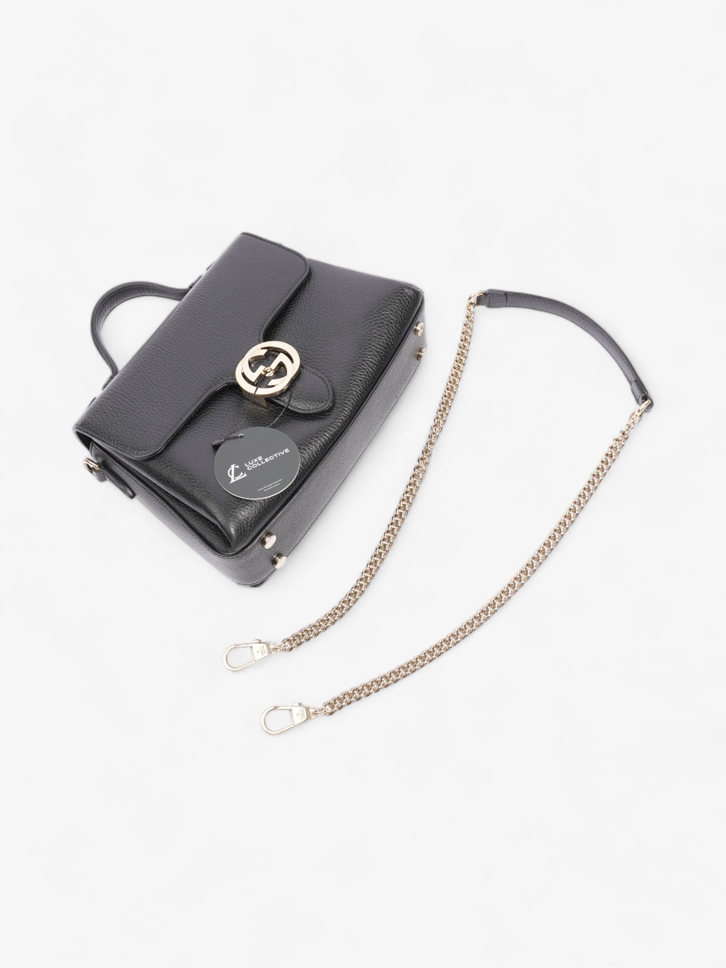 Gucci Interlocking G Shoulder Black Leather