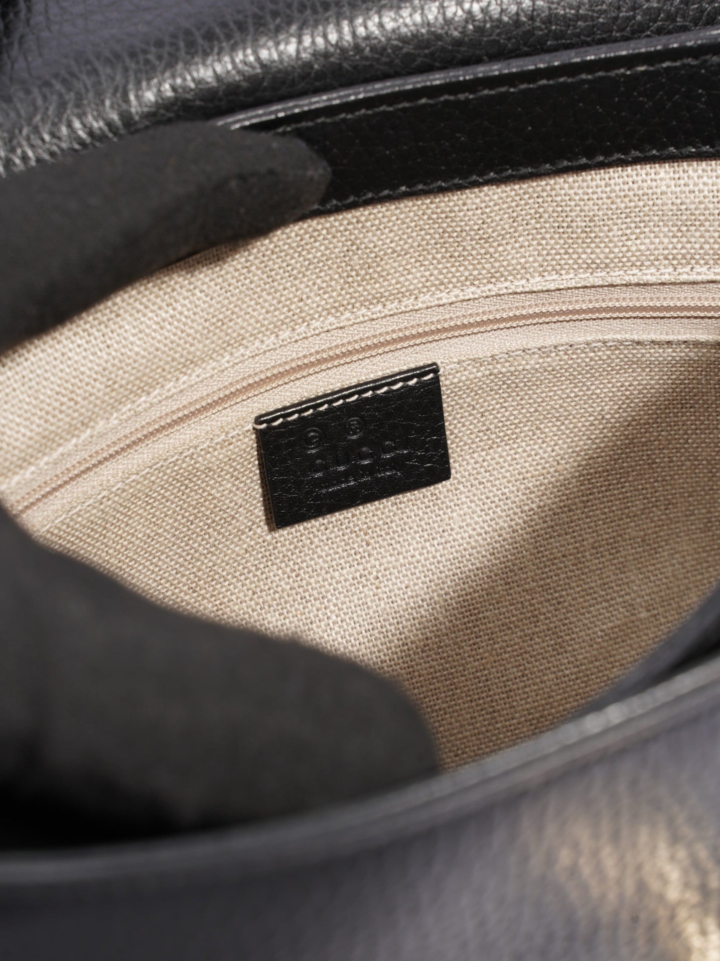 Gucci Interlocking G Shoulder Black Leather