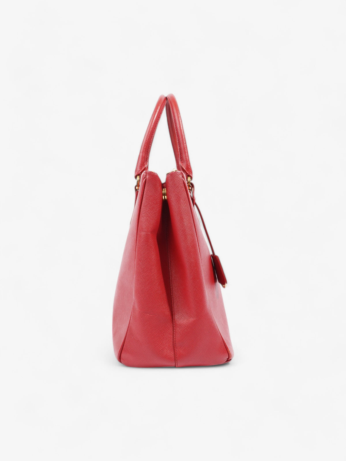 Prada Galleria Double Zip Tote Red Saffiano Leather Large