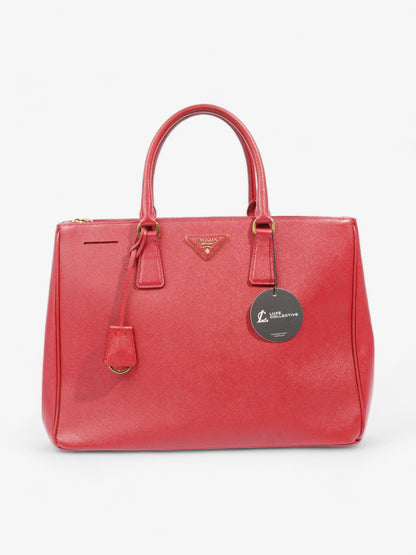 Prada Galleria Double Zip Tote Red Saffiano Leather Large