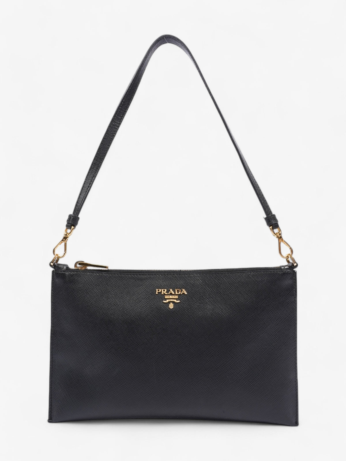 Prada Lux Pochette Black Saffiano Leather