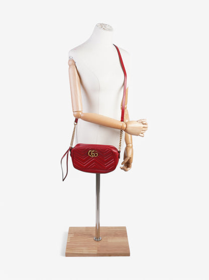 Gucci GG Marmont Red Calfskin Leather Small