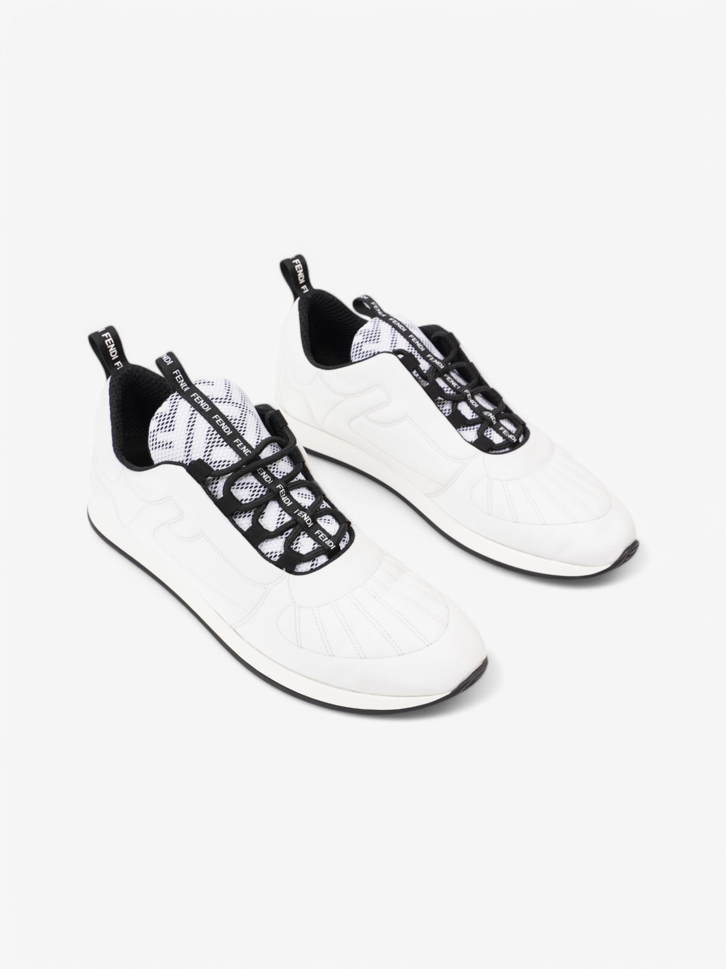 Fendi FFreedom Sneakers White  / Black Technical Fabric EU 41 UK 8