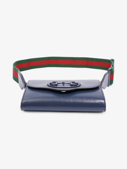 Gucci Horsebit 1955 Blue Calfskin Leather Mini