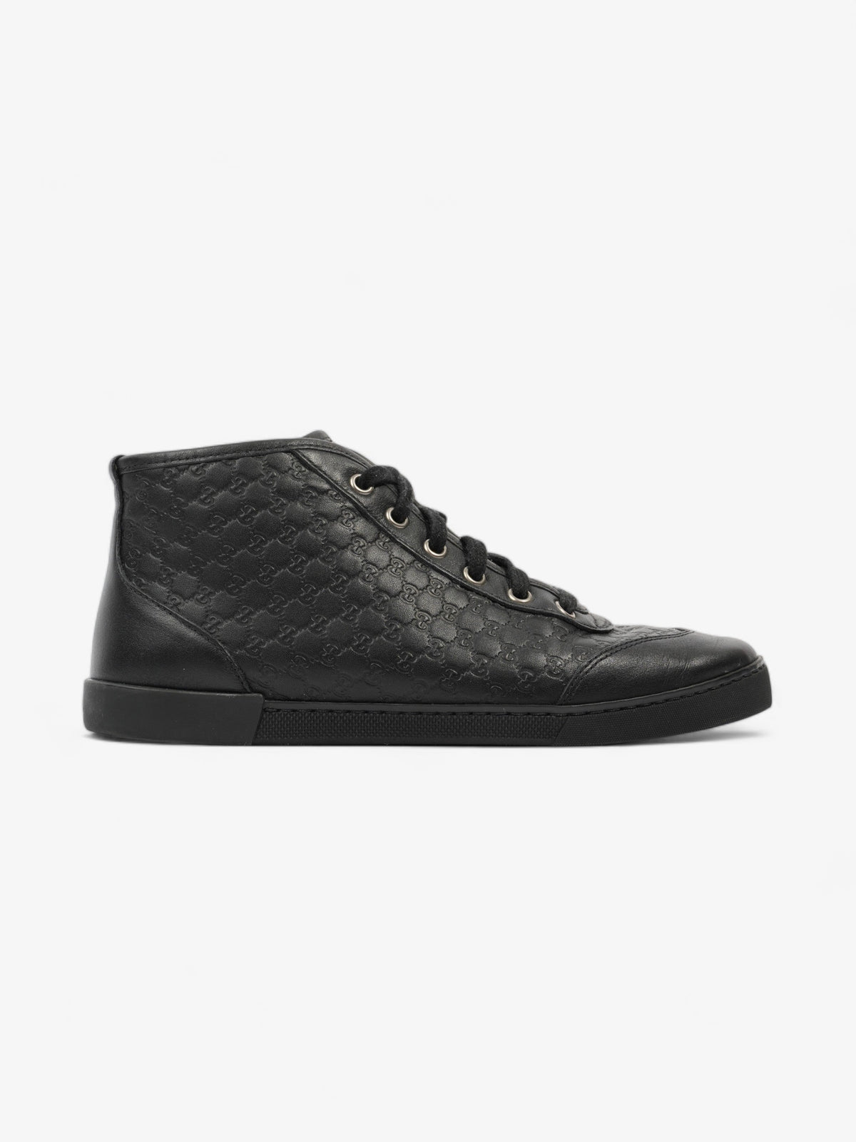 Microguccissima High-tops Black Embossed Leather EU 37 UK 4