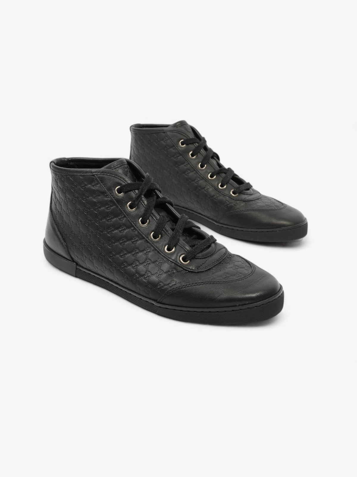 Microguccissima High-tops Black Embossed Leather EU 37 UK 4