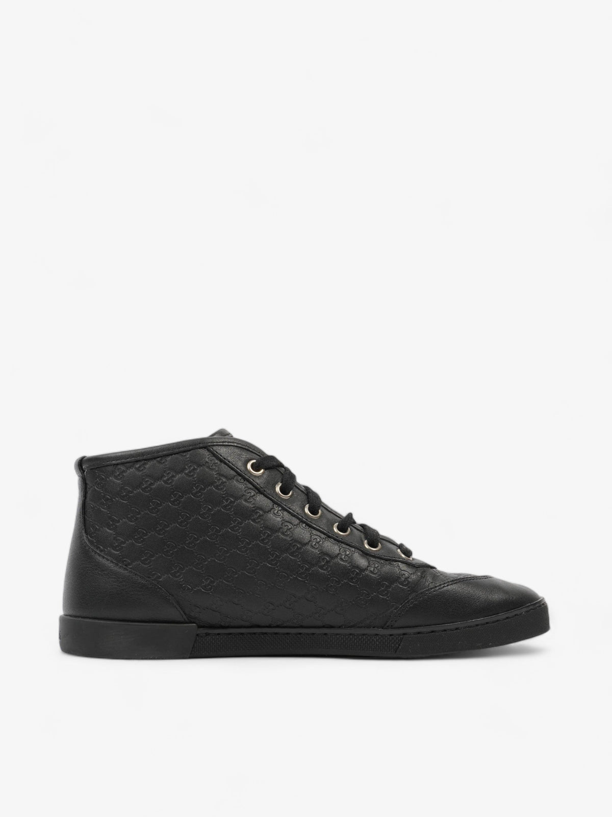 Microguccissima High-tops Black Embossed Leather EU 37 UK 4