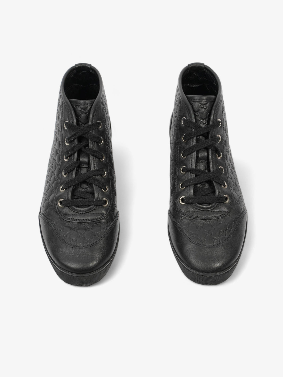 Microguccissima High-tops Black Embossed Leather EU 37 UK 4