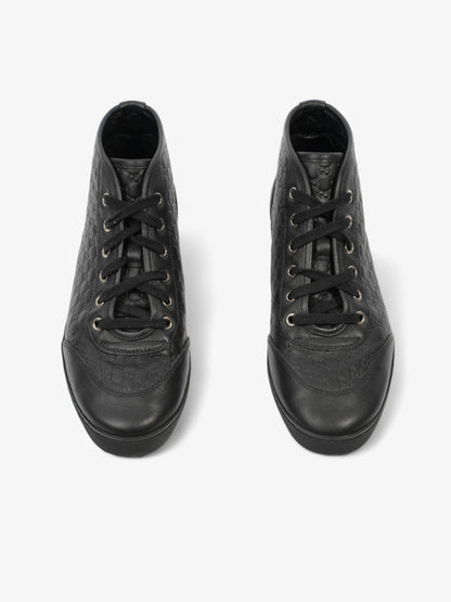 Microguccissima High-tops Black Embossed Leather EU 37 UK 4