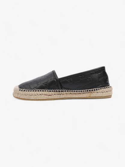 Gucci GG Embossed Espadrille Black Leather EU 39.5 UK 6.5