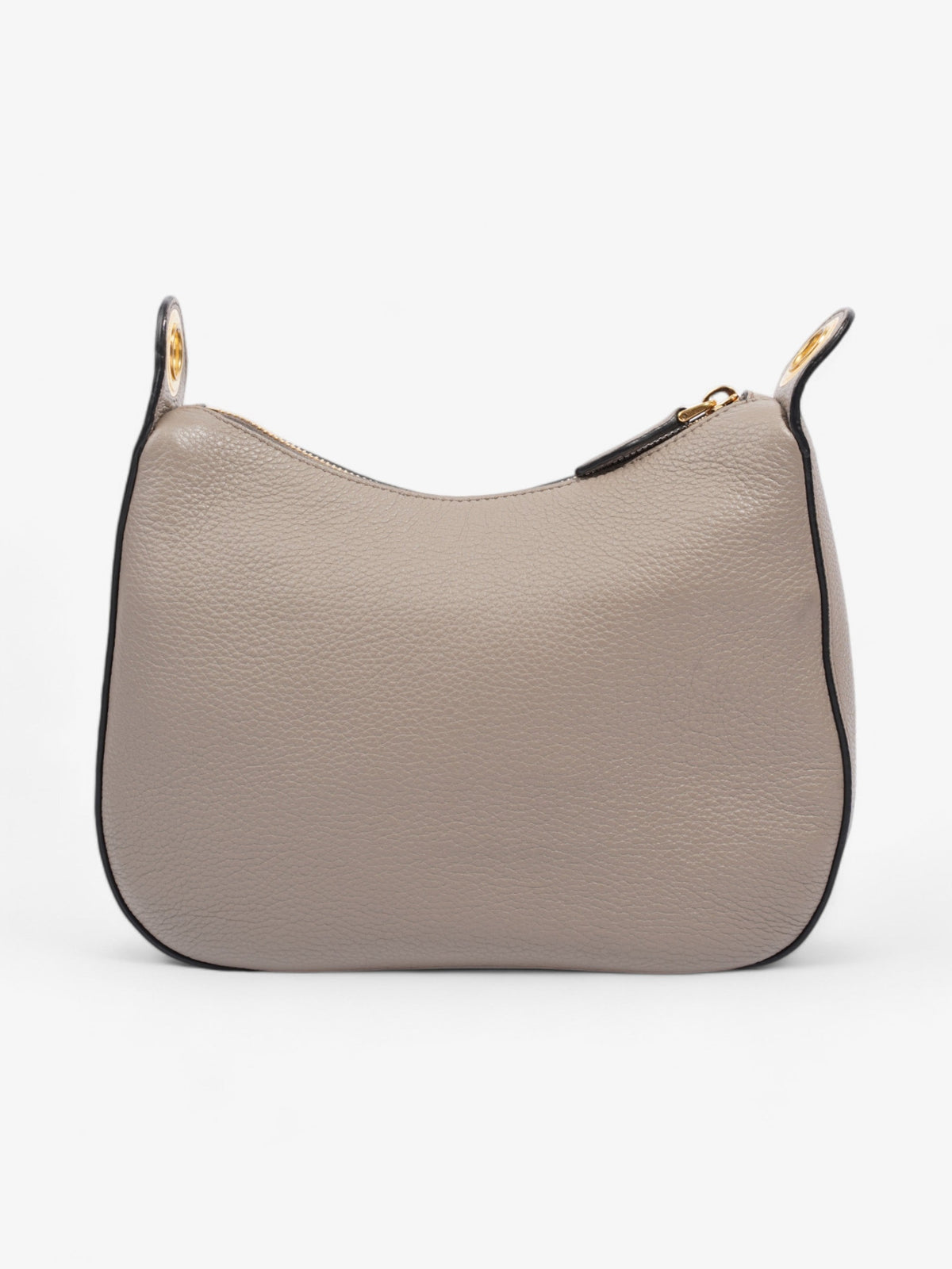 Prada Zipped Hobo Taupe Calfskin Leather