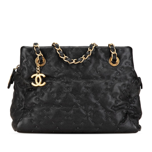 Chanel CC Caviar Wild Stitch Tote (SHG-5yEJpn)