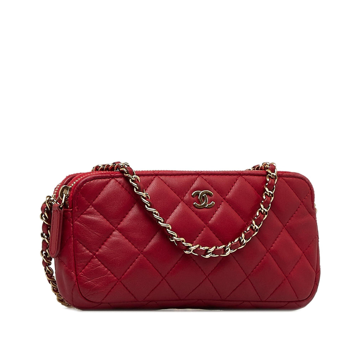 Chanel CC Double Zip Wallet on Chain