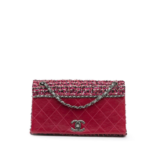 Chanel CC Lambskin and Tweed Flap (SHG-PCFyOe)