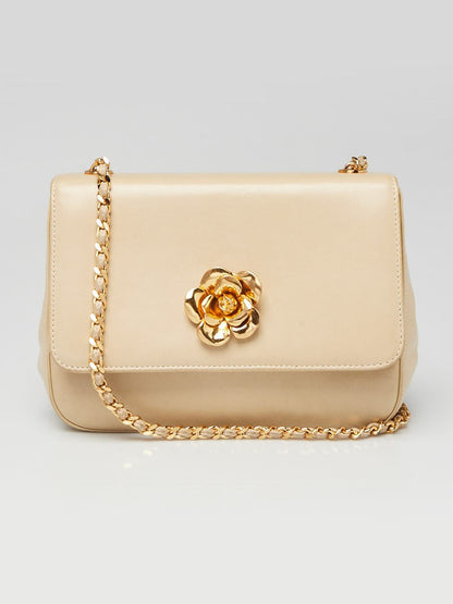 Chanel Flap Lambskin Beige Shoulder Bag