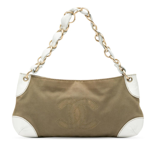 Chanel Canvas Olsen Shoulder Bag (SHG-PeoYK5)
