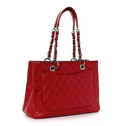 Chanel Leather Red Elegant Tote Bag 2