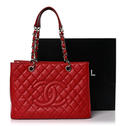Chanel Leather Red Elegant Tote Bag 2