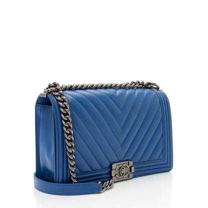 Chanel Chevron Lambskin New Medium Boy Bag