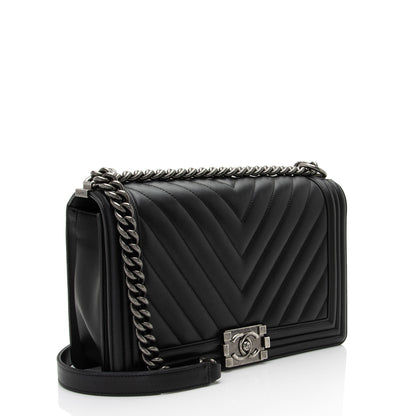 Chanel Chevron Lambskin New Medium Boy Bag