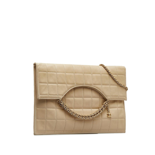 Chanel Choco Bar Fold-Over Satchel