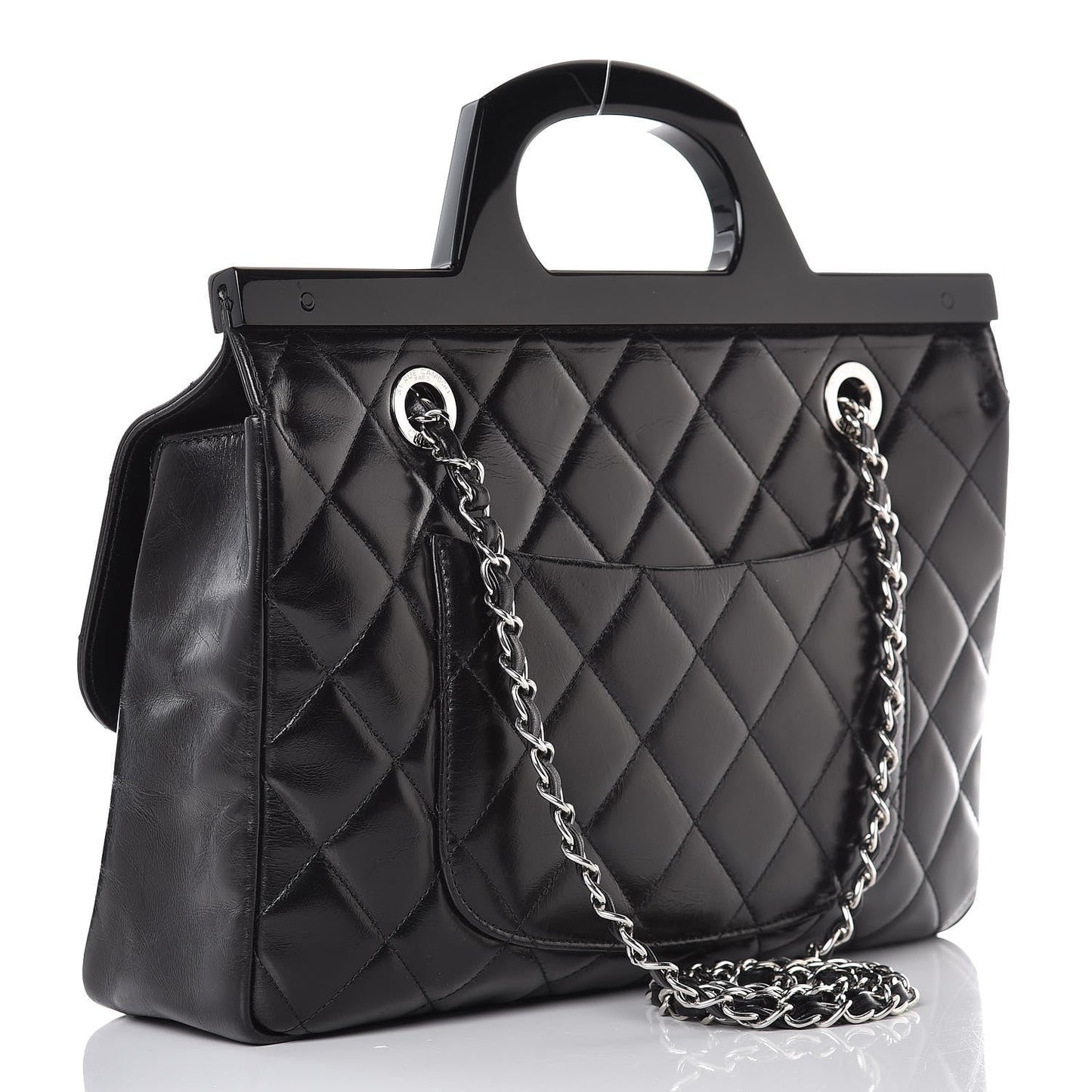 Chanel Flap Small Leather Black Tote Bag