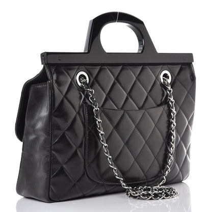 Chanel Flap Small Leather Black Tote Bag