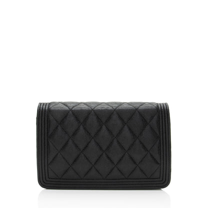 Chanel Caviar Leather Boy Wallet on Chain