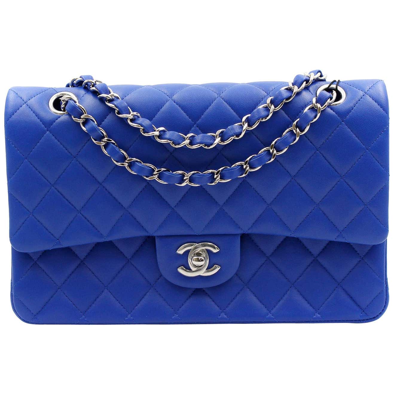 Chanel Flap Lambskin Blue Shoulder Bag 3