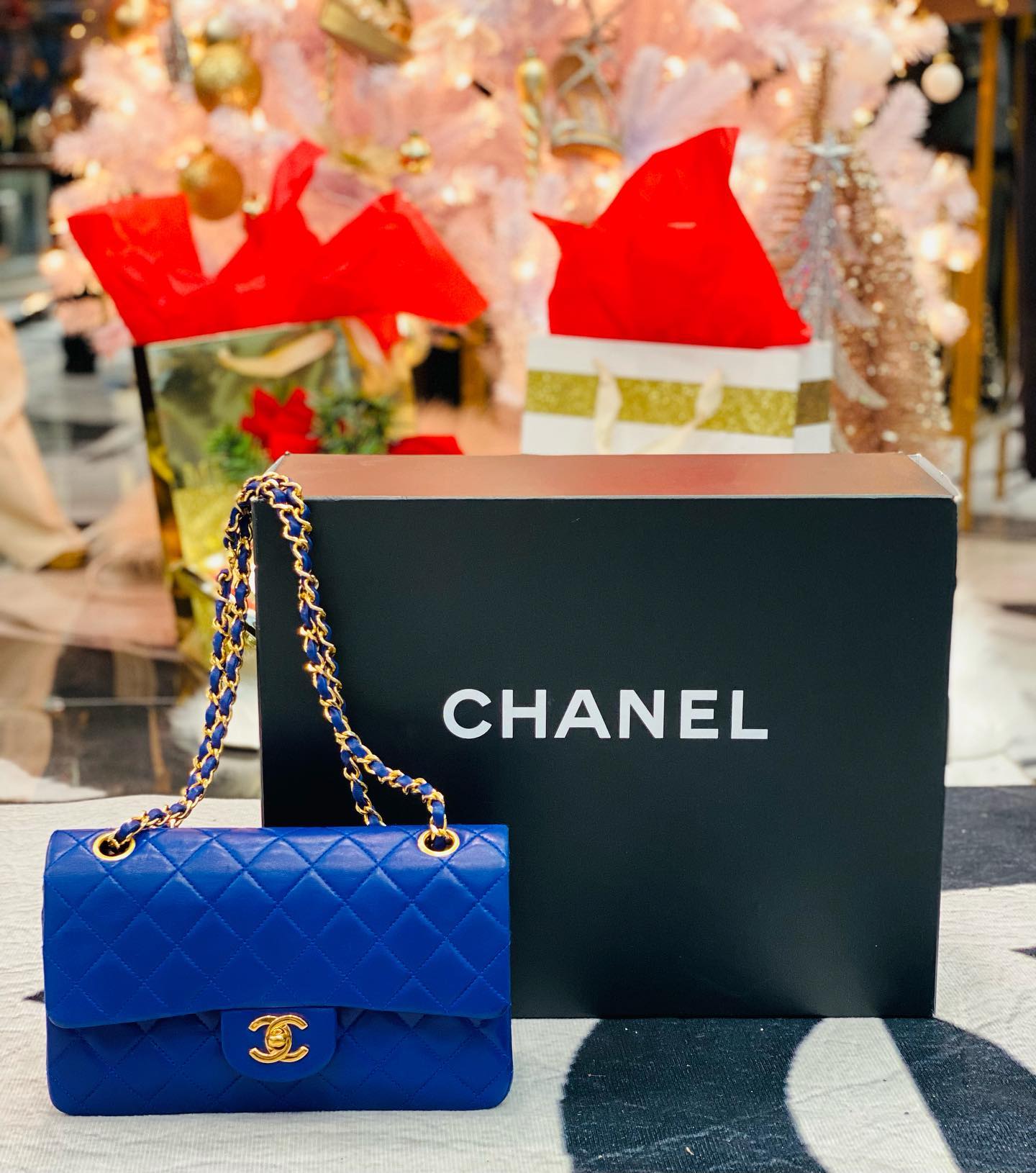 Chanel Flap Lambskin Blue Shoulder Bag 3