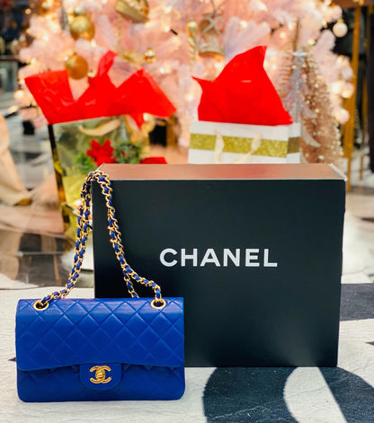 Chanel Flap Lambskin Blue Shoulder Bag 3